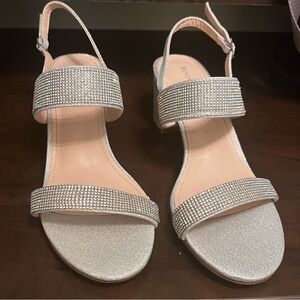 Shoes worn for wedding- Rhinestone silver